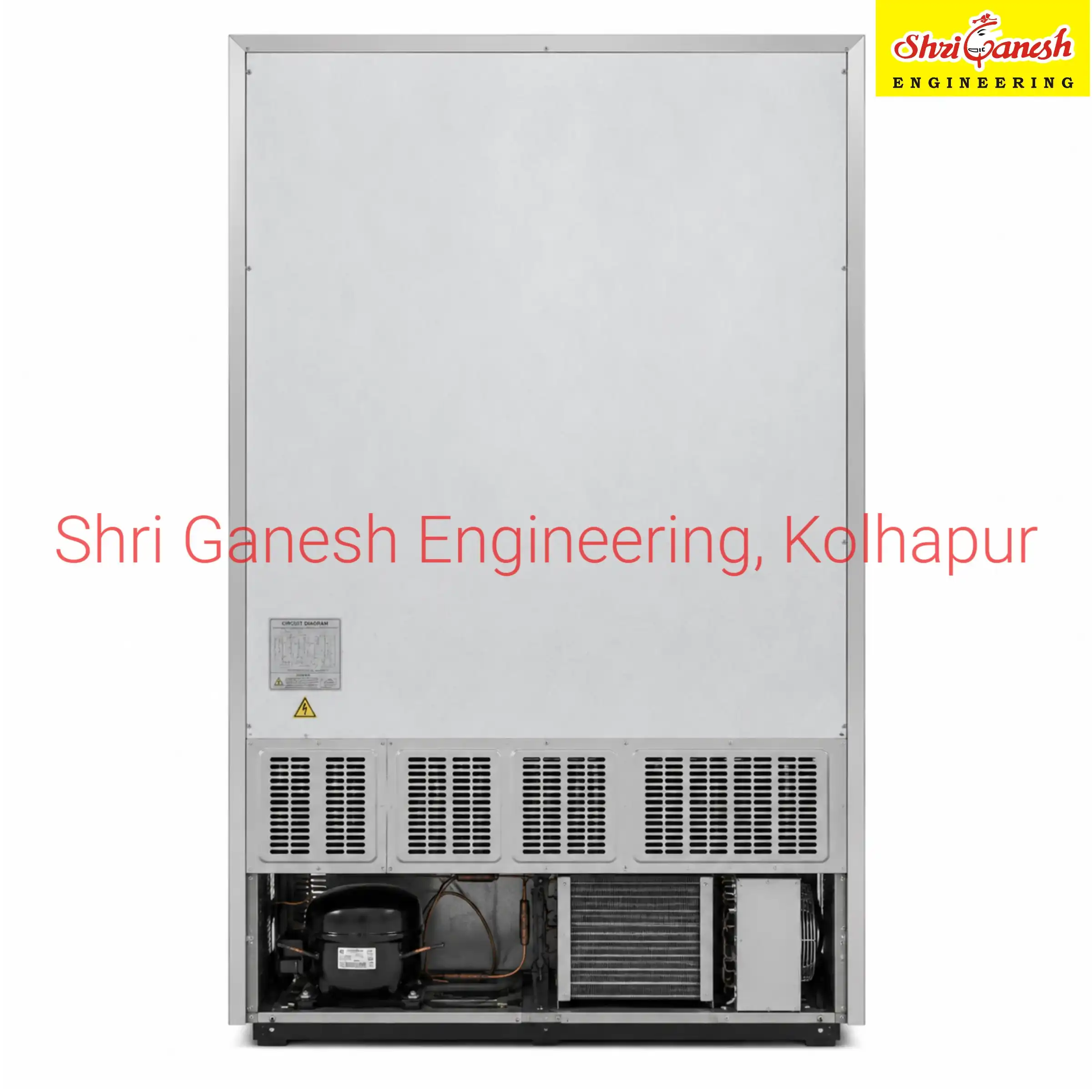 Commercial bottle chiller back view