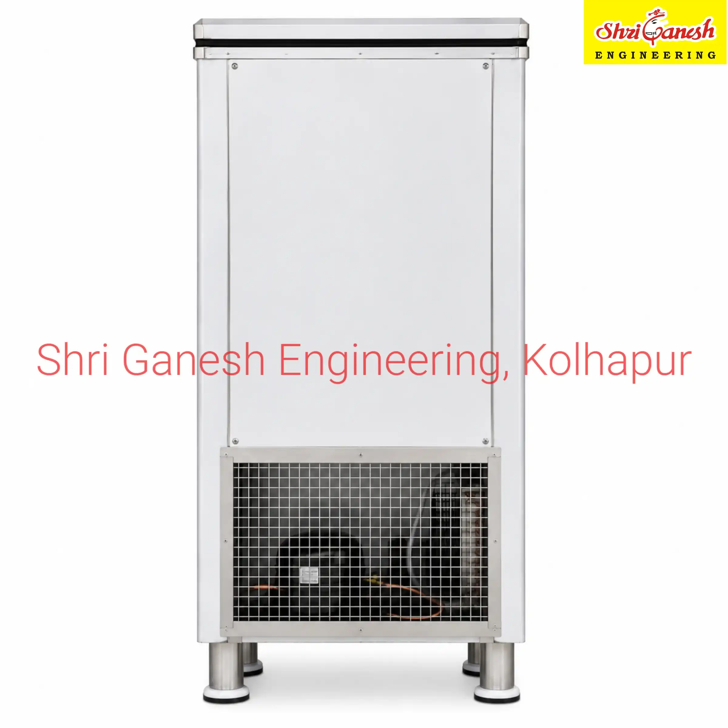 Commercial stainless steel water cooler back view