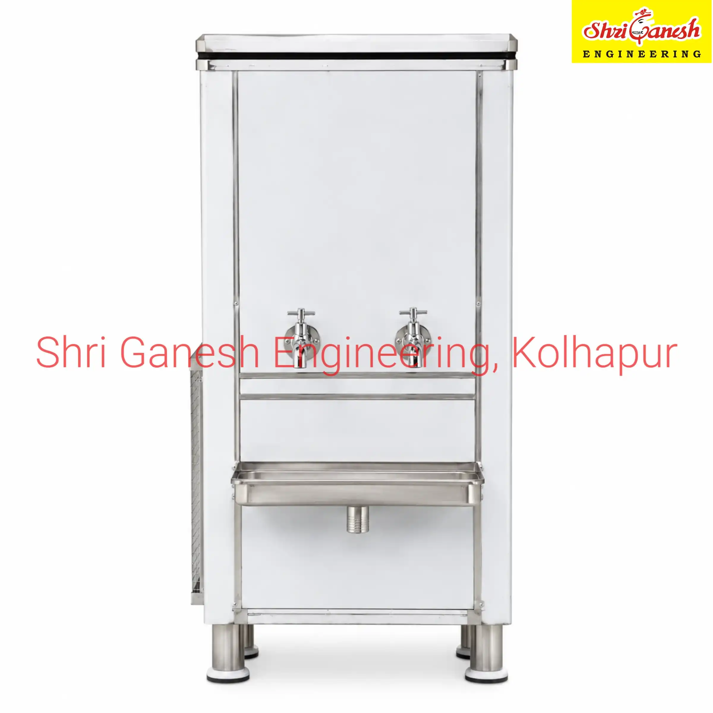 Commercial stainless steel water cooler front view – Shri Ganesh Engineering