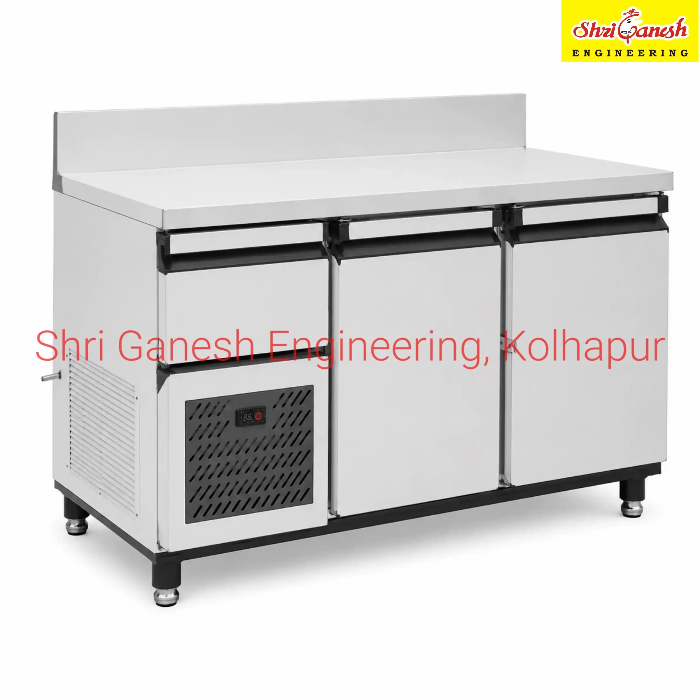 Commercial undercounter refrigerator 3/4 angle view