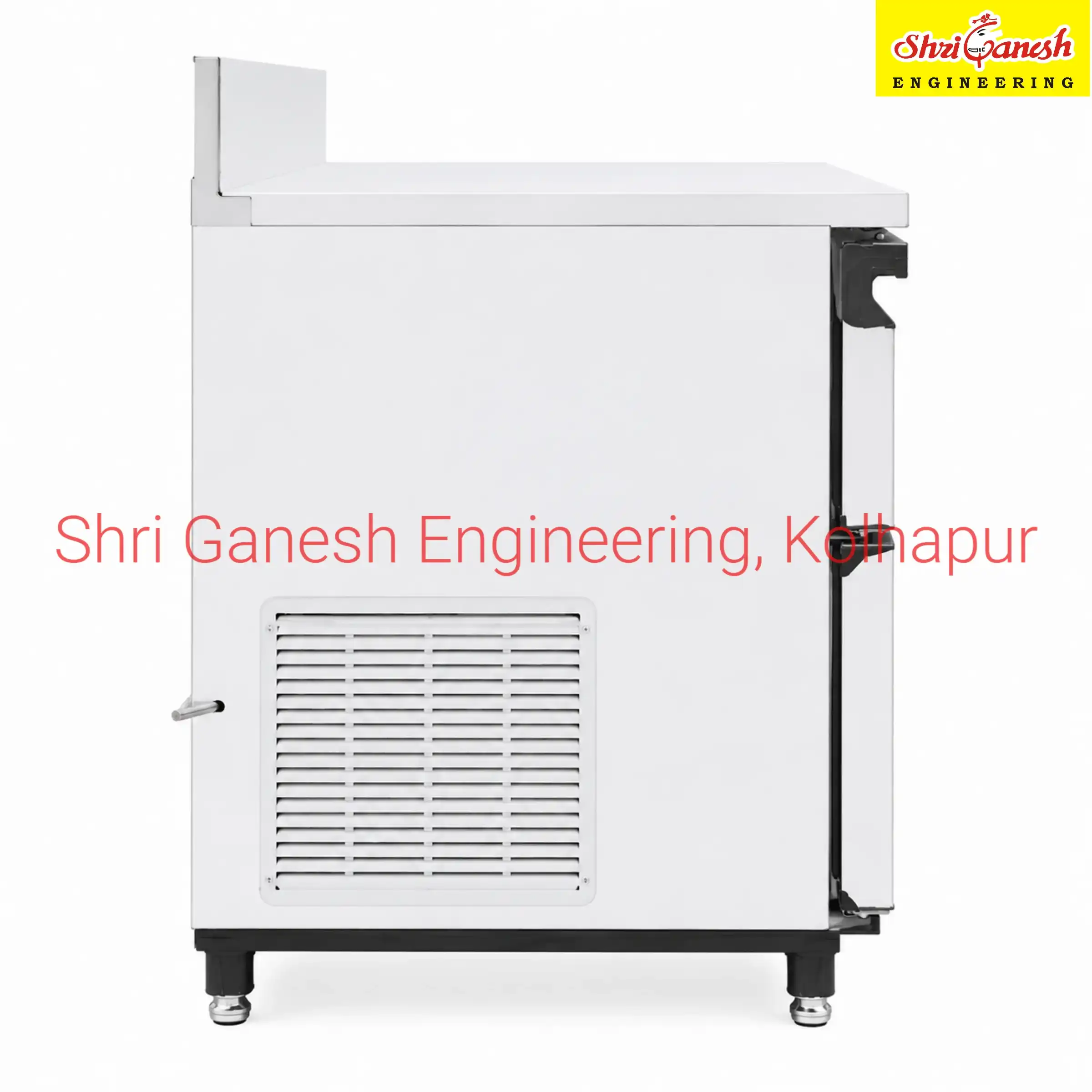 Commercial undercounter refrigerator side view