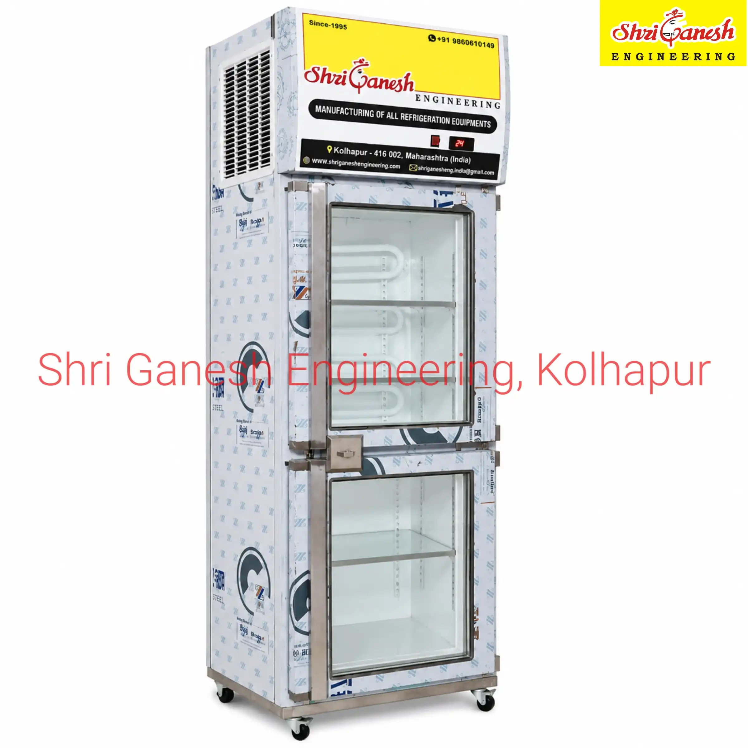 Commercial display fridge (visi cooler) 3/4 angle view