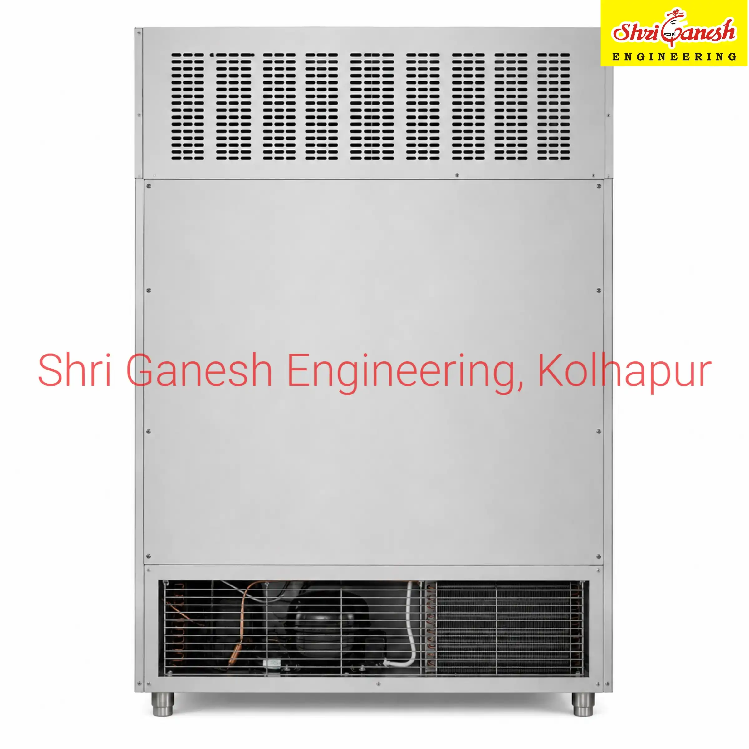Commercial vertical freezer back view